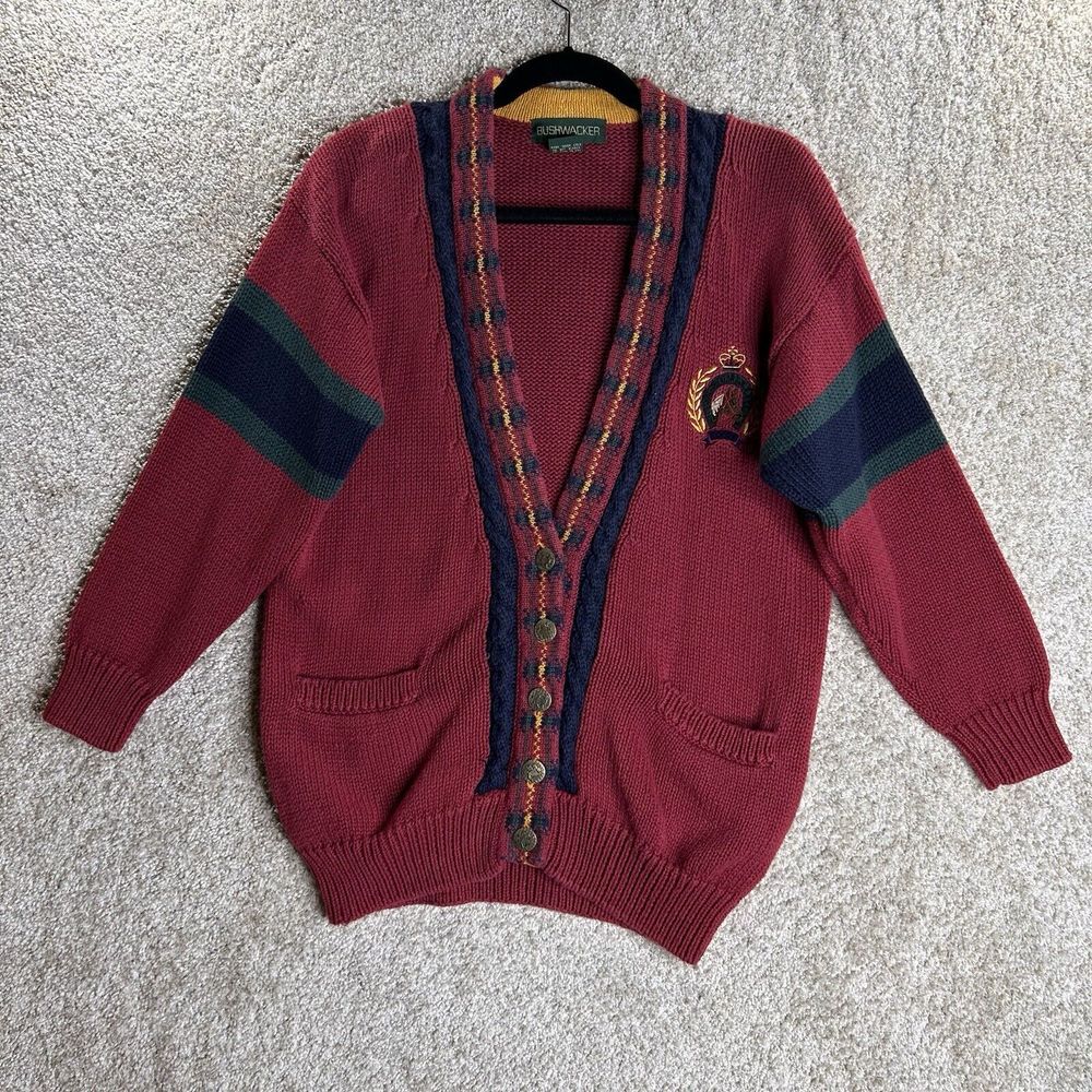 Vintage Bushwacker Cardigan Sweater Size‎ Small Red